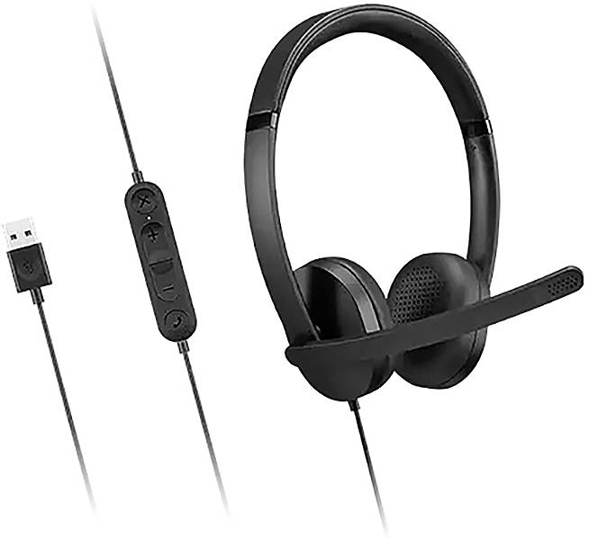 Lenovo 4XD1P83425 Headset otevřená (On Ear) Bluetooth®, Bez kabelu, kabelová stereo černá regulace hlasitosti-4