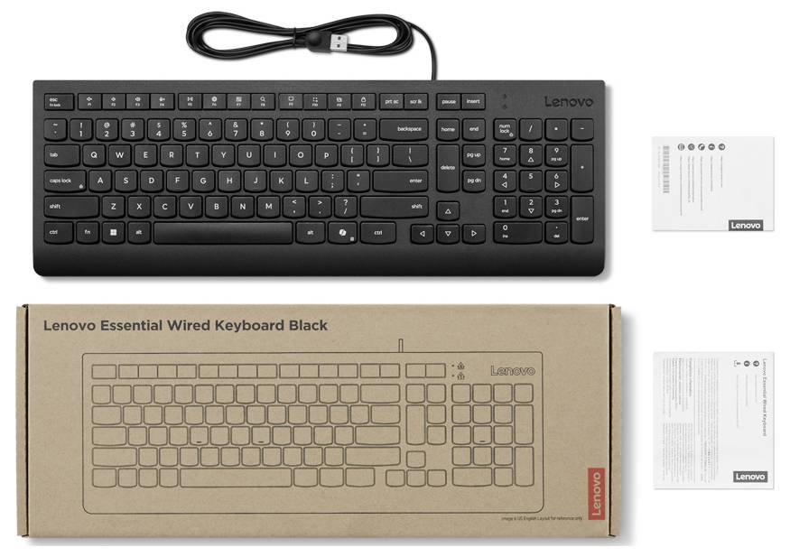 Lenovo 4Y41R64647 kabelový klávesnice německá, QWERTZ černá s číselnou klávesnicí-2