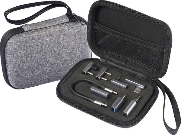 Renkforce USB3®, USB 3.1 Gen 1 (USB 3.0) propojovací kabel [1x USB 3.0 - 1x ] USB-C® Aluminum adapter Kit set with bag in grey color 0.13 m 8K UHD