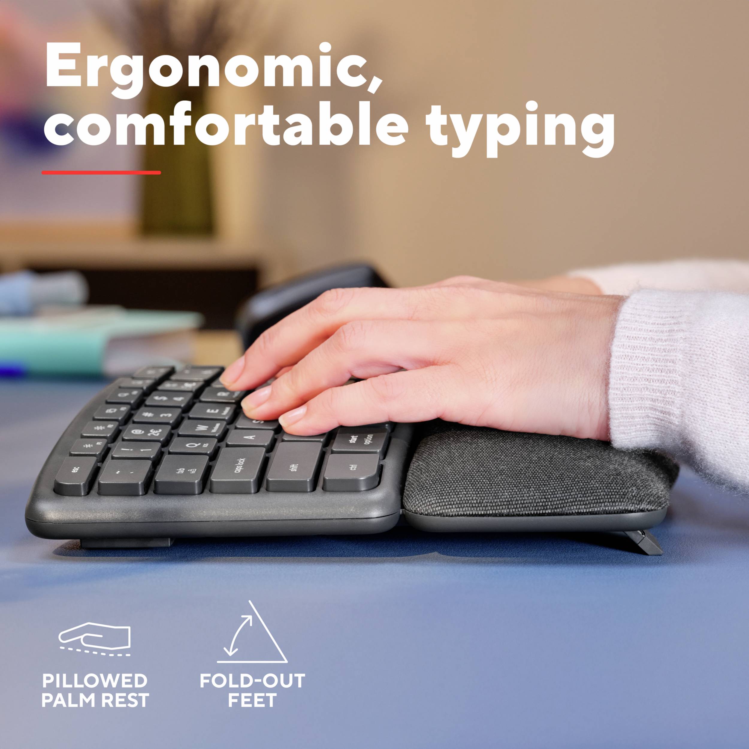 Trust Keyra ERGO Wireless Multi Keyboard DE Bluetooth®, bezdrátový klávesnice ergonomická německá, QWERTZ černá-5