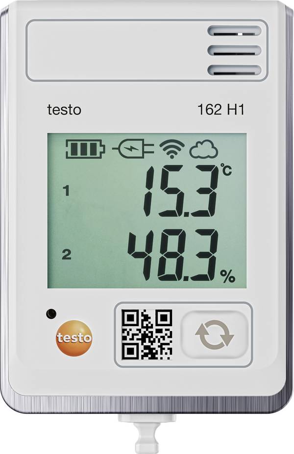 testo 162 H1 multifunkční datalogger teplota, vlhkost vzduchu -30 do 50 °C 0 do 100 % rF       vč. držáku na stěnu
