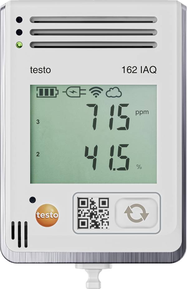 testo 162 IAQ multifunkční datalogger CO2, tlak vzduchu, teplota, vlhkost vzduchu 0 do +50 °C 0 do 100 % rF 0.600 - 1.100 bar      vč. držáku na stěnu