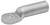 Kovový přírubový konektor s válcovým koncem a plochým, děrovaným jazýčkem používaný pro bezpečné propojení elektrických vodičů.