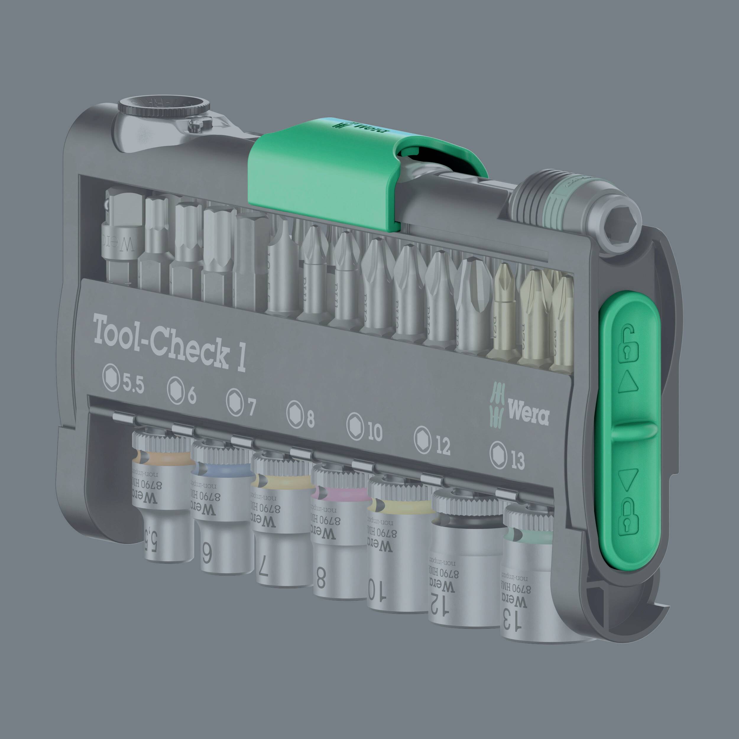 Wera Tool-Check 1 05049050001 sada bitů, 32dílná, plochý, křížový PH, křížový PZ, inbus, TORX, TORX BO, 1/4" (6,3 mm)-3