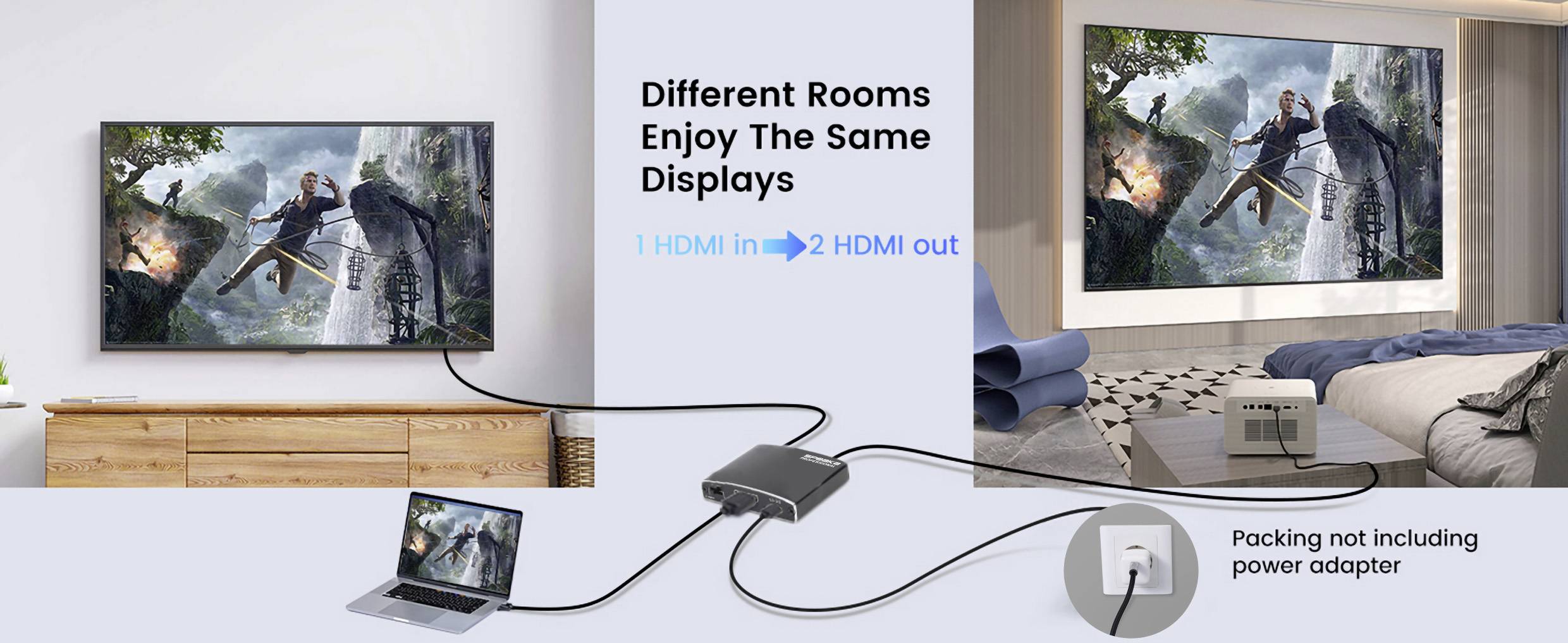SpeaKa Professional SP-HDMIS-200 HDMI rozbočovač s hliníkovým krytem, UHD 3840 x 2160 Pixel černá-5