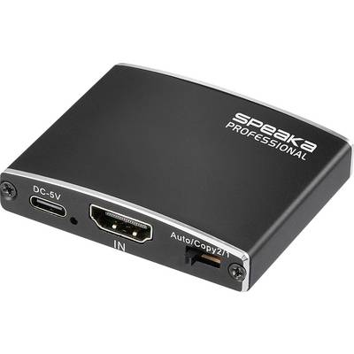 SpeaKa Professional SP-HDMIS-200 HDMI rozbočovač s hliníkovým krytem, UHD 3840 x 2160 Pixel černá-0