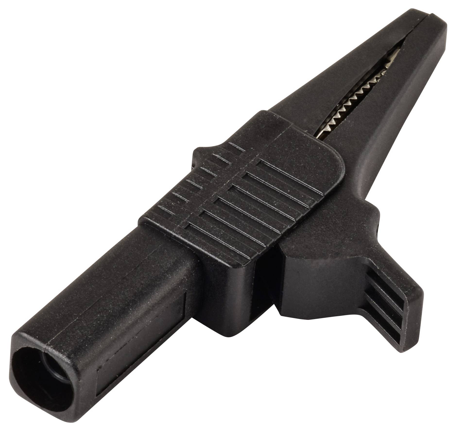 VOLTCRAFT MSK-125 krokosvorka krátká CAT II 300 V 10 A černá-1