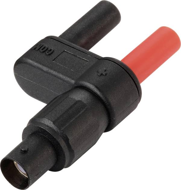 VOLTCRAFT MSC-120 adaptérový konektor, BNC zásuvka - zástrčka 4 mm, rovná, izolovaná, černá