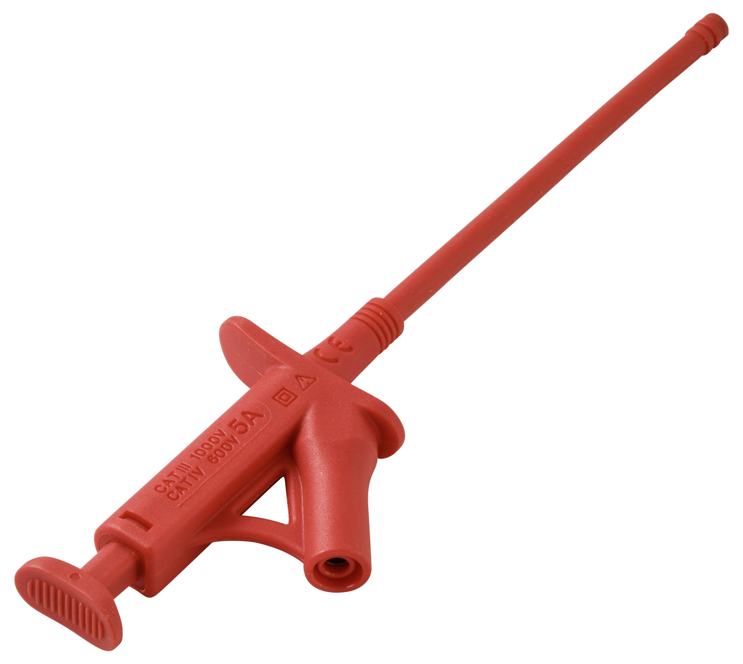 VOLTCRAFT MSK-120 rot bezpečnostní měřicí svorka, CAT IV 600 V, CAT III 1000 V, červená-1