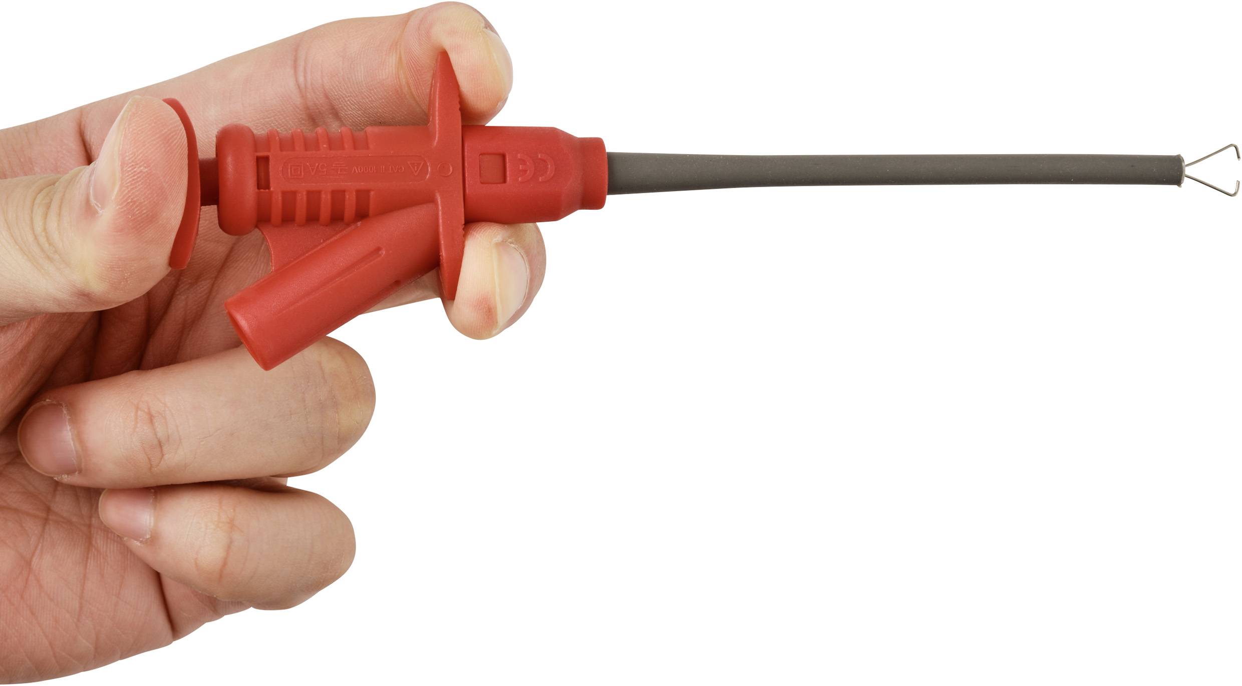 VOLTCRAFT MSK-122 rot bezpečnostní měřicí svorka, konektor 4 mm, CAT II 1000 V, červená-3