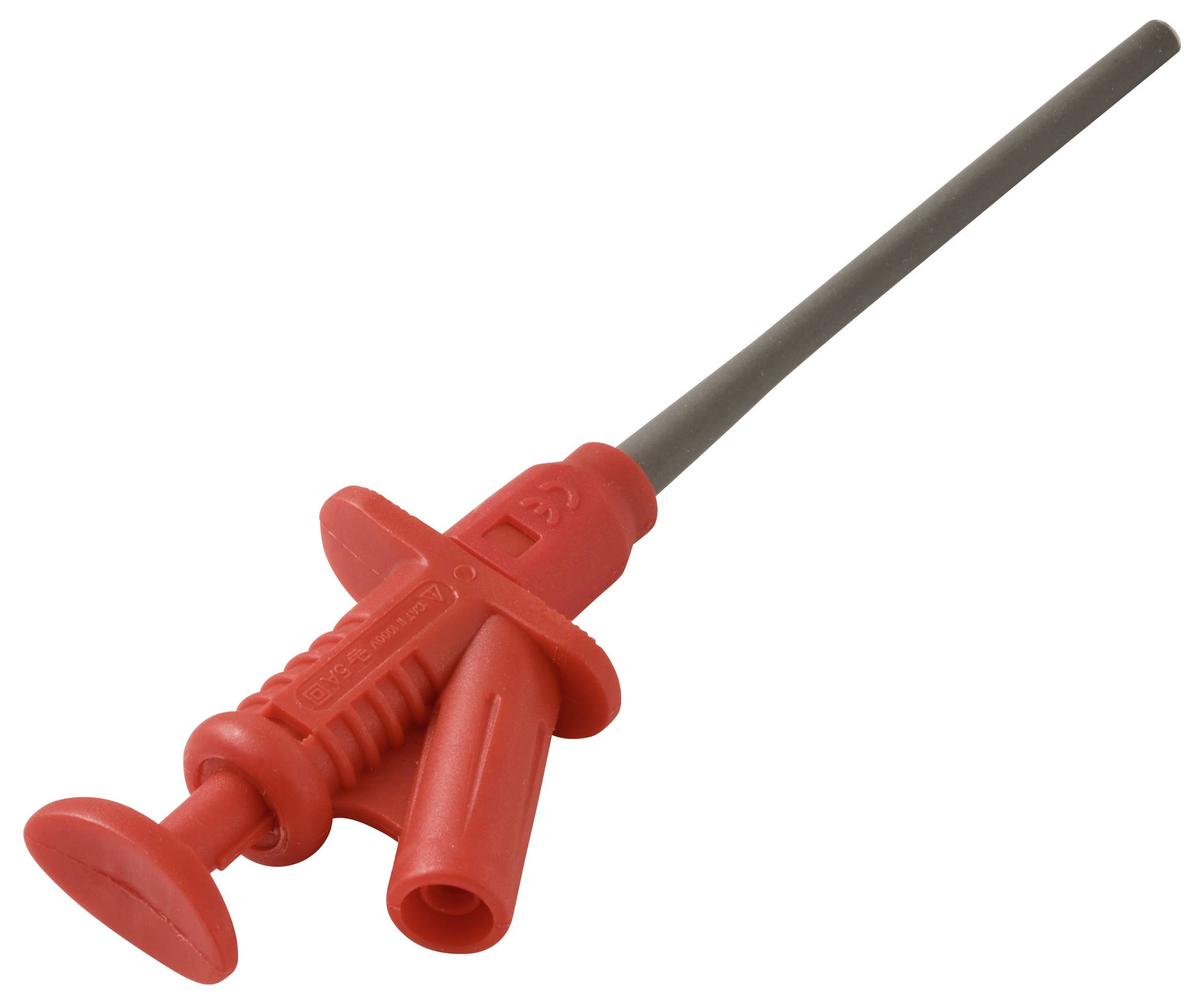 VOLTCRAFT MSK-122 rot bezpečnostní měřicí svorka, konektor 4 mm, CAT II 1000 V, červená-1