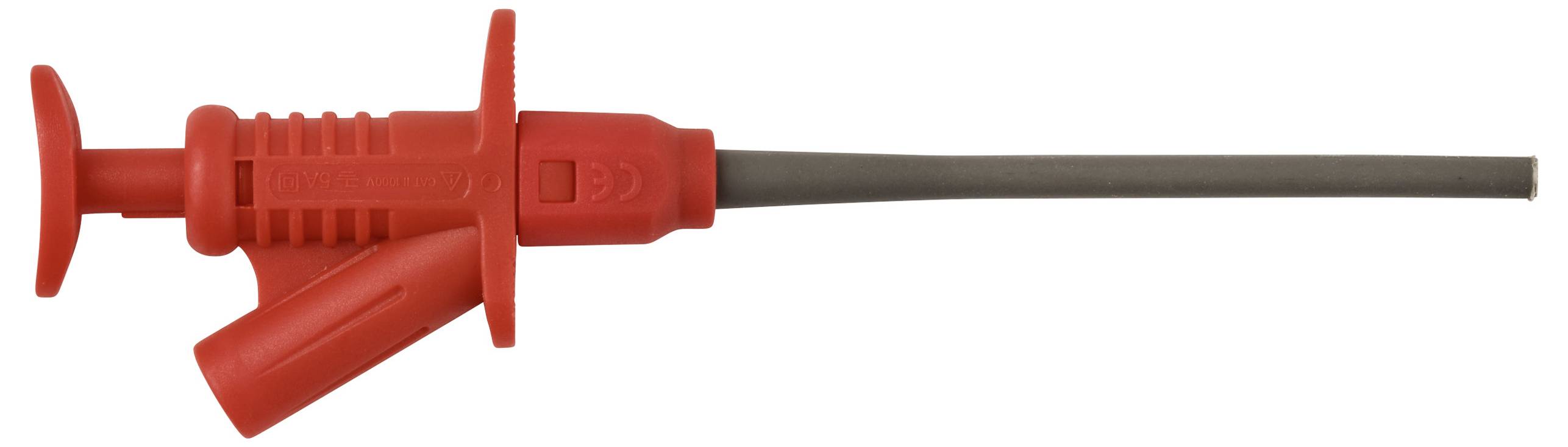 VOLTCRAFT MSK-122 rot bezpečnostní měřicí svorka, konektor 4 mm, CAT II 1000 V, červená-2