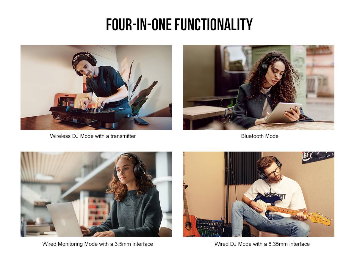 OneOdio Studio Max 1 sluchátka uzavřená (Over Ear) Bluetooth®, kabelová, Bez kabelu černá High-Resolution Audio otočná s-17