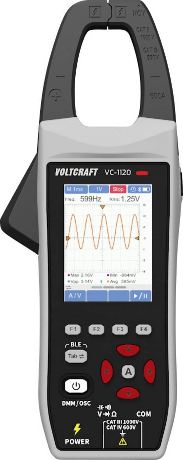VOLTCRAFT VC-1120 digitální proudové kleště, CAT III 1000 V, Displej (counts): 20000
