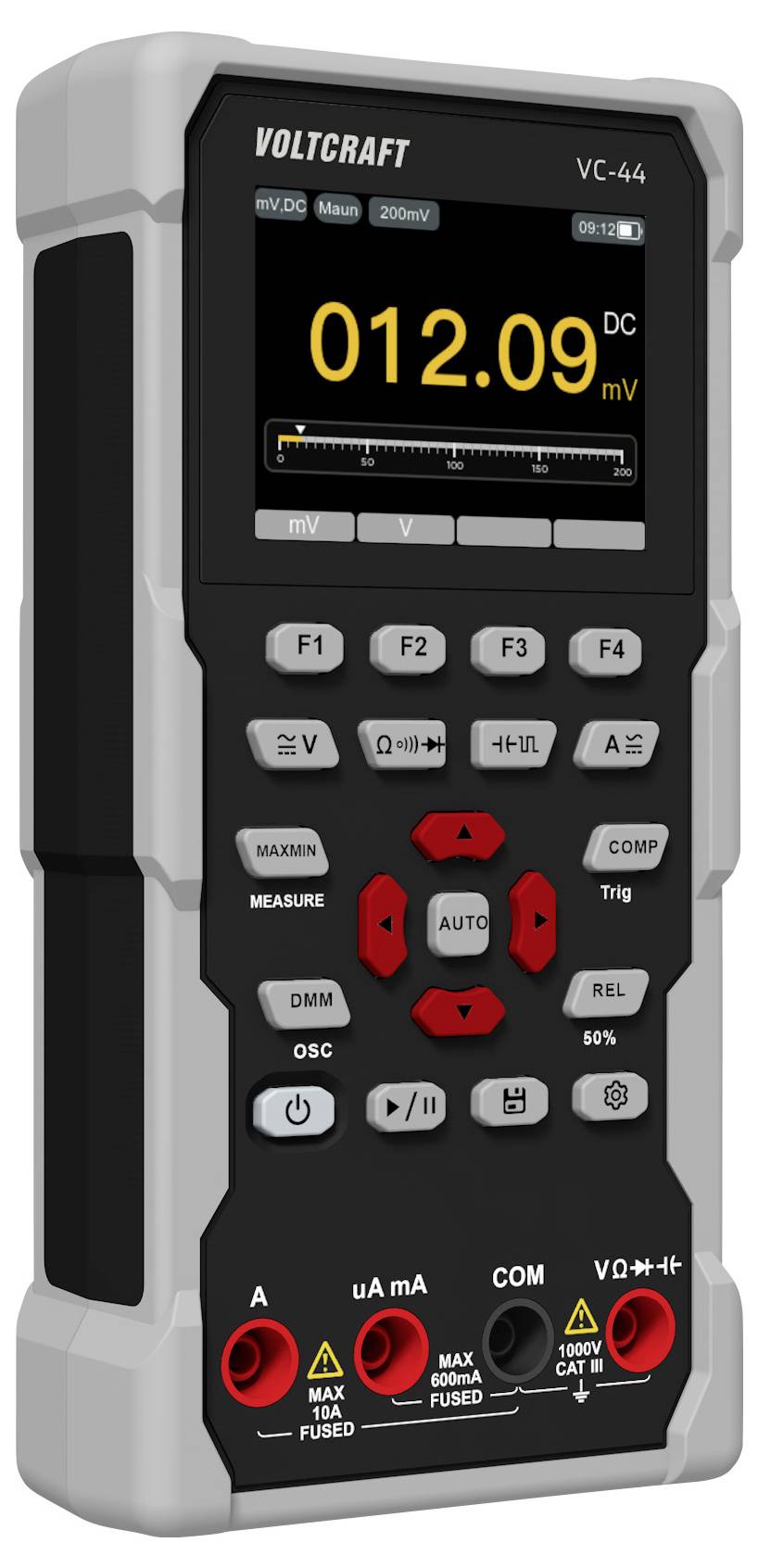 VOLTCRAFT VC-44 multimetr a 1kanálový osciloskop digitální;CAT III 1000 V;Displej (counts): 20000-1