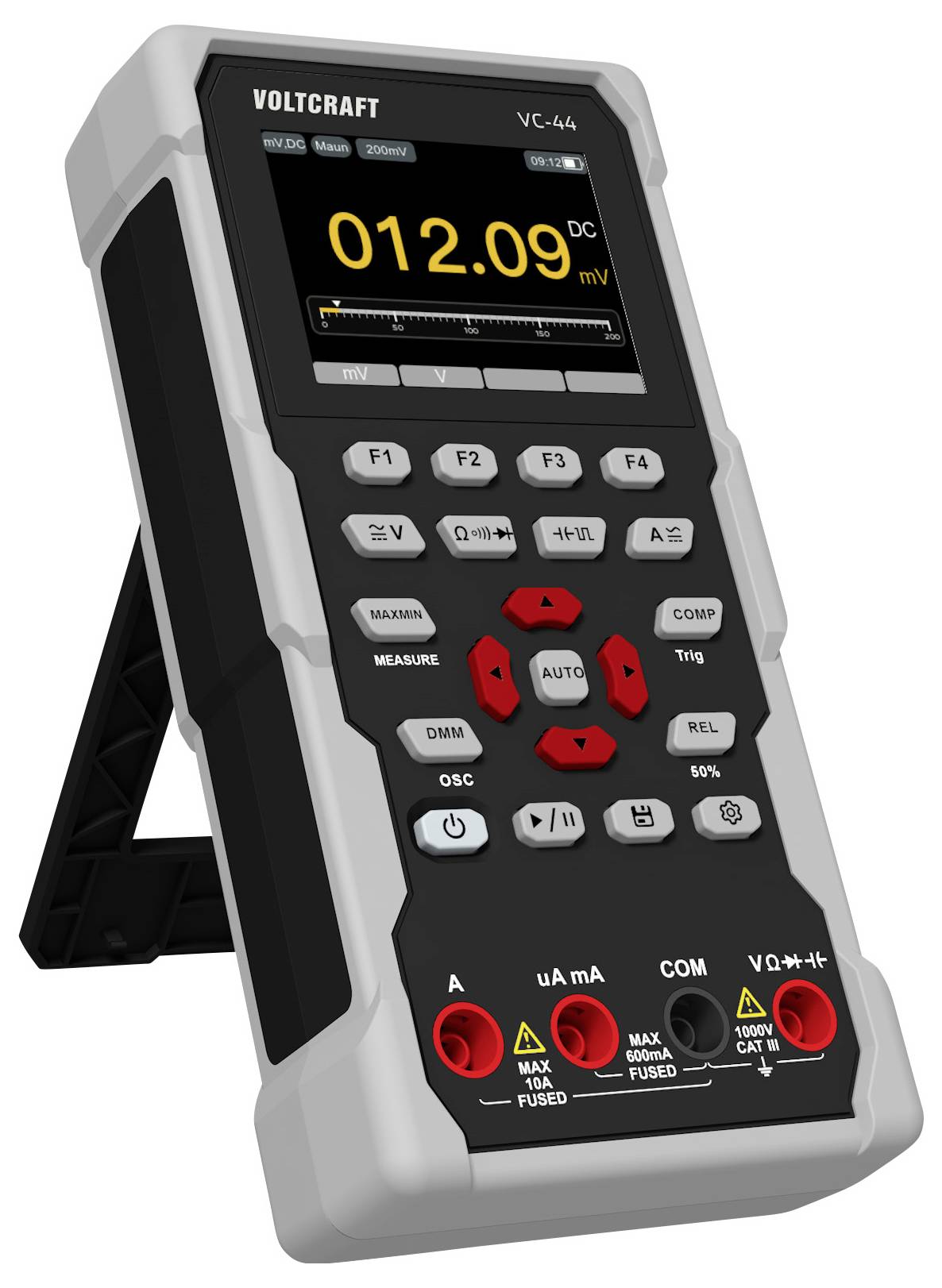 VOLTCRAFT VC-44 multimetr a 1kanálový osciloskop digitální;CAT III 1000 V;Displej (counts): 20000-4