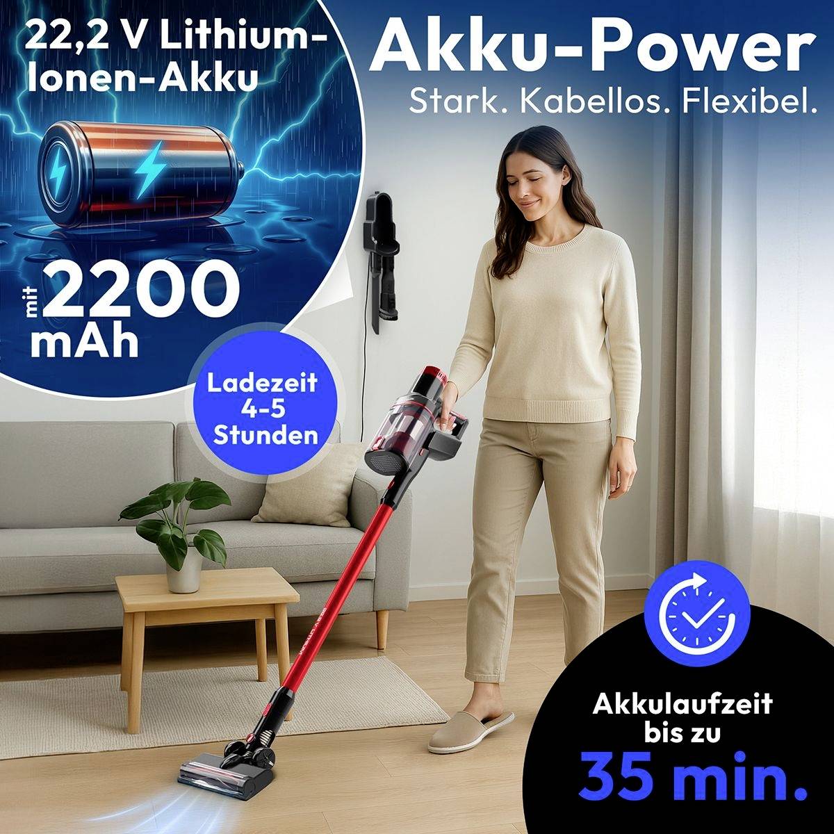 Profi-Care PC-BS 3136 A akumulátorový vysavač bezsáčkový-2