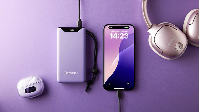 Intenso Intenso Power Bank F20000 purple powerbanka Li-Pol, 20000 mAh, Quick Charge 3.0, Power Delivery 3.0, PPS, USB-C®-4