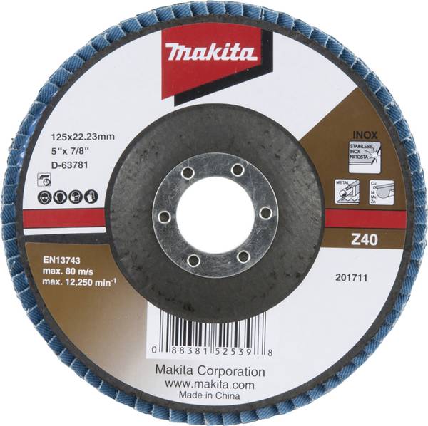 Makita D-63781 lamelový kotouč Průměr 125 mm Zrnitost=40 1 ks
