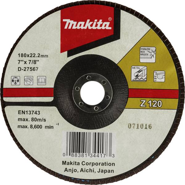 Makita D-27567 lamelový kotouč Průměr 180 mm Zrnitost=120 1 ks