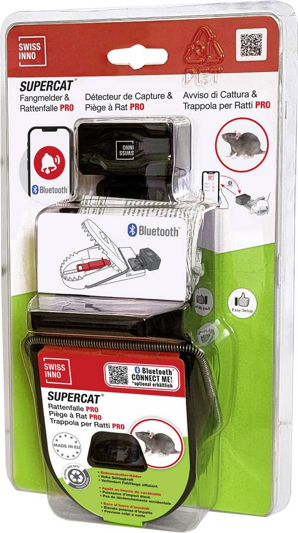 Swissinno Fangmelder Connect + SuperCat Rattenfalle Pro, 1 643 001, past na krysy 1 ks