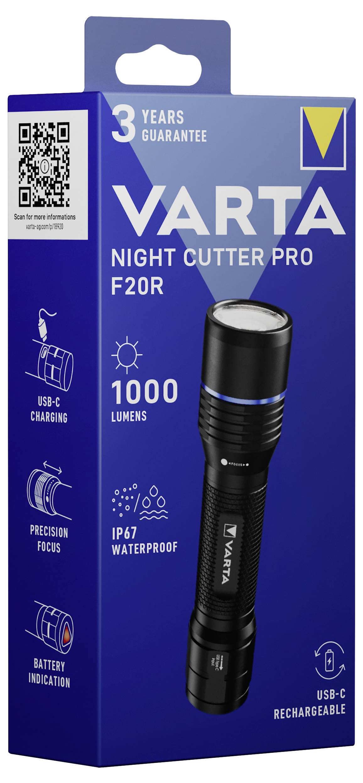 Varta VARTA Night Cutter Pro F20R Rech. Box 18920101111 kapesní svítilna 1000 lm 232 g-3