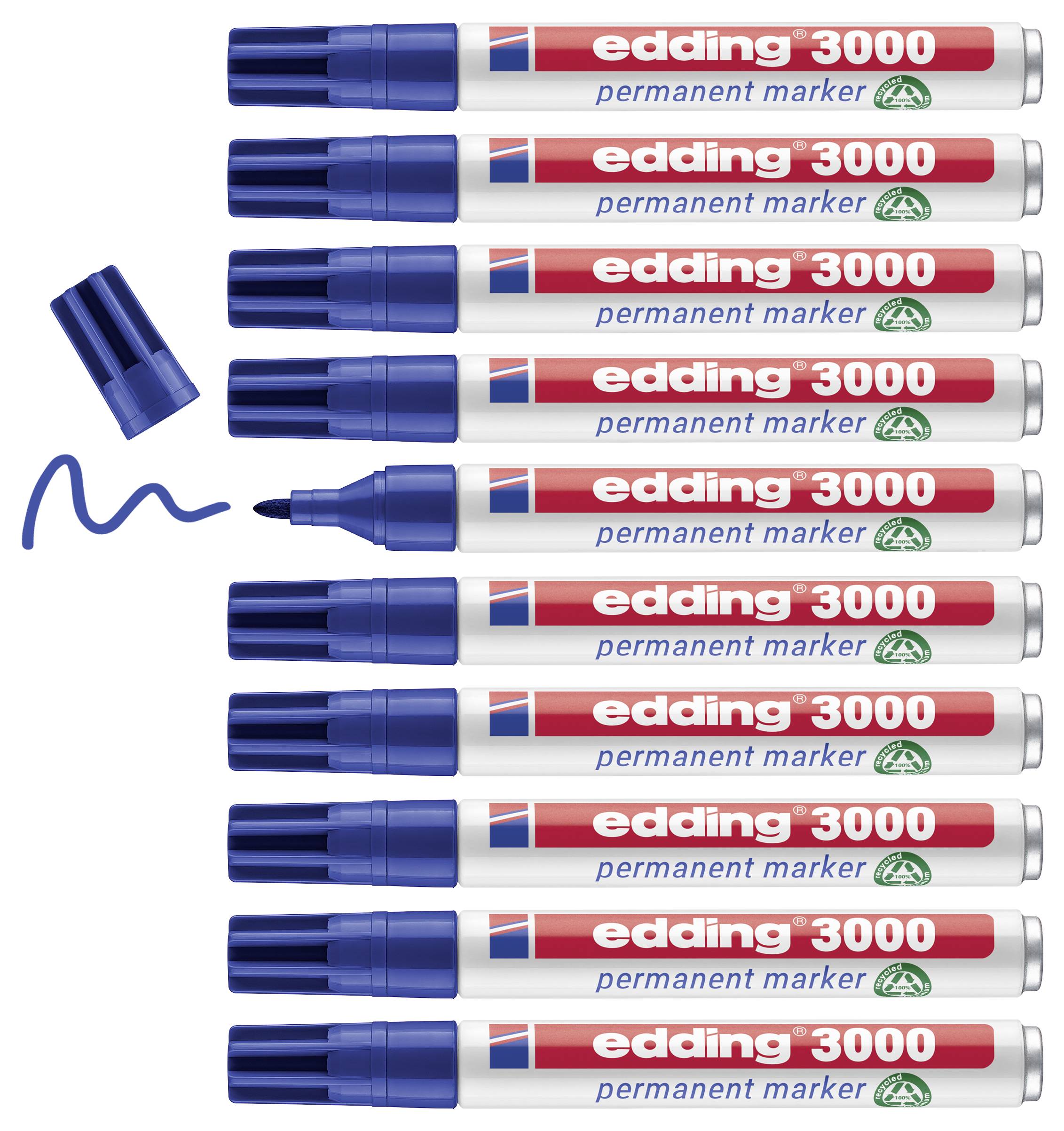 Edding e3000 4-3000003 permanentní popisovač modrá Vodotěsné: Ano-1