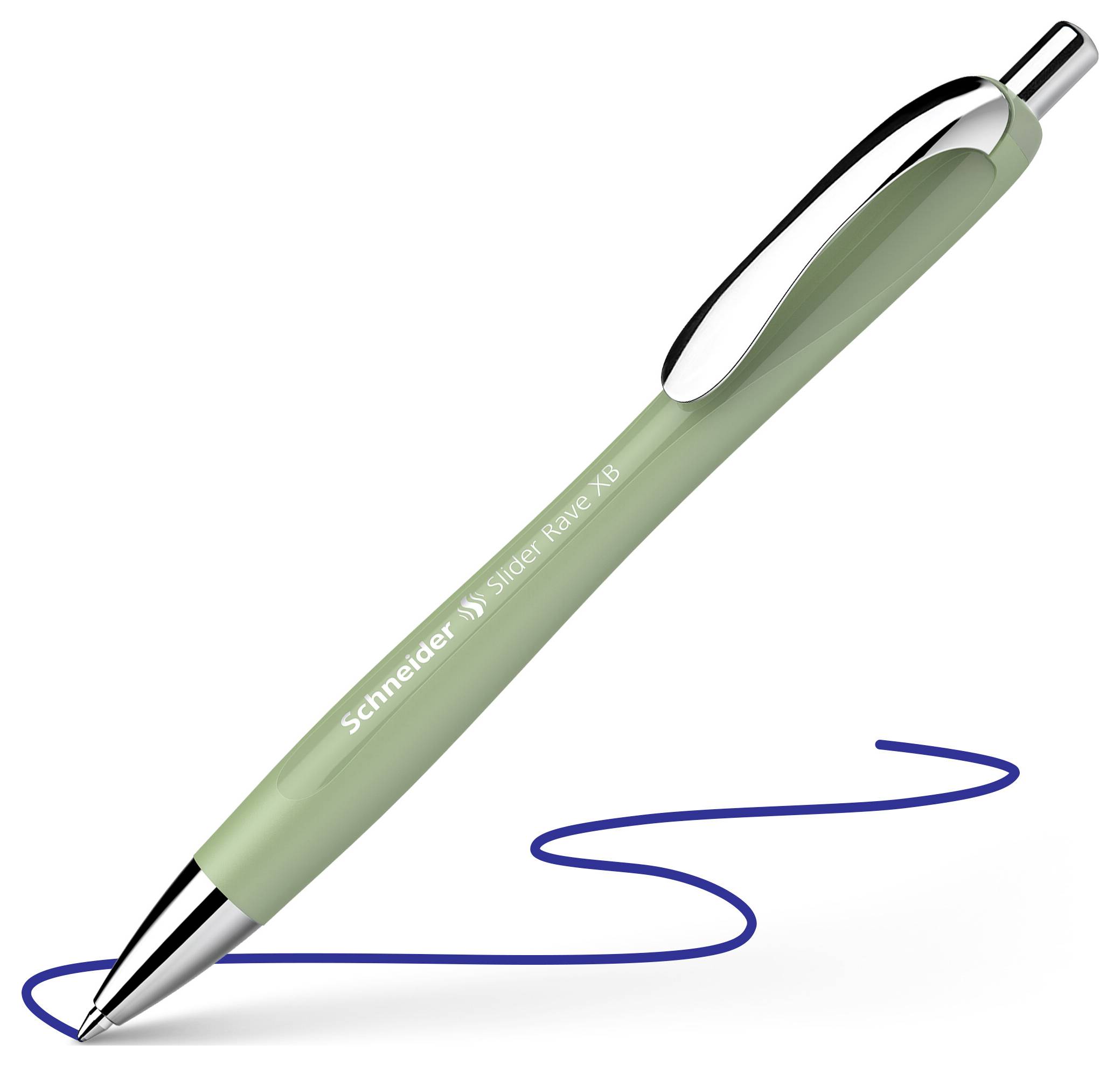 Schneider Schreibgeräte Slider Rave organic green, Mine Slider 755 XB blau 132544 kuličkové pero 0.7 mm Barva písma: mod-1