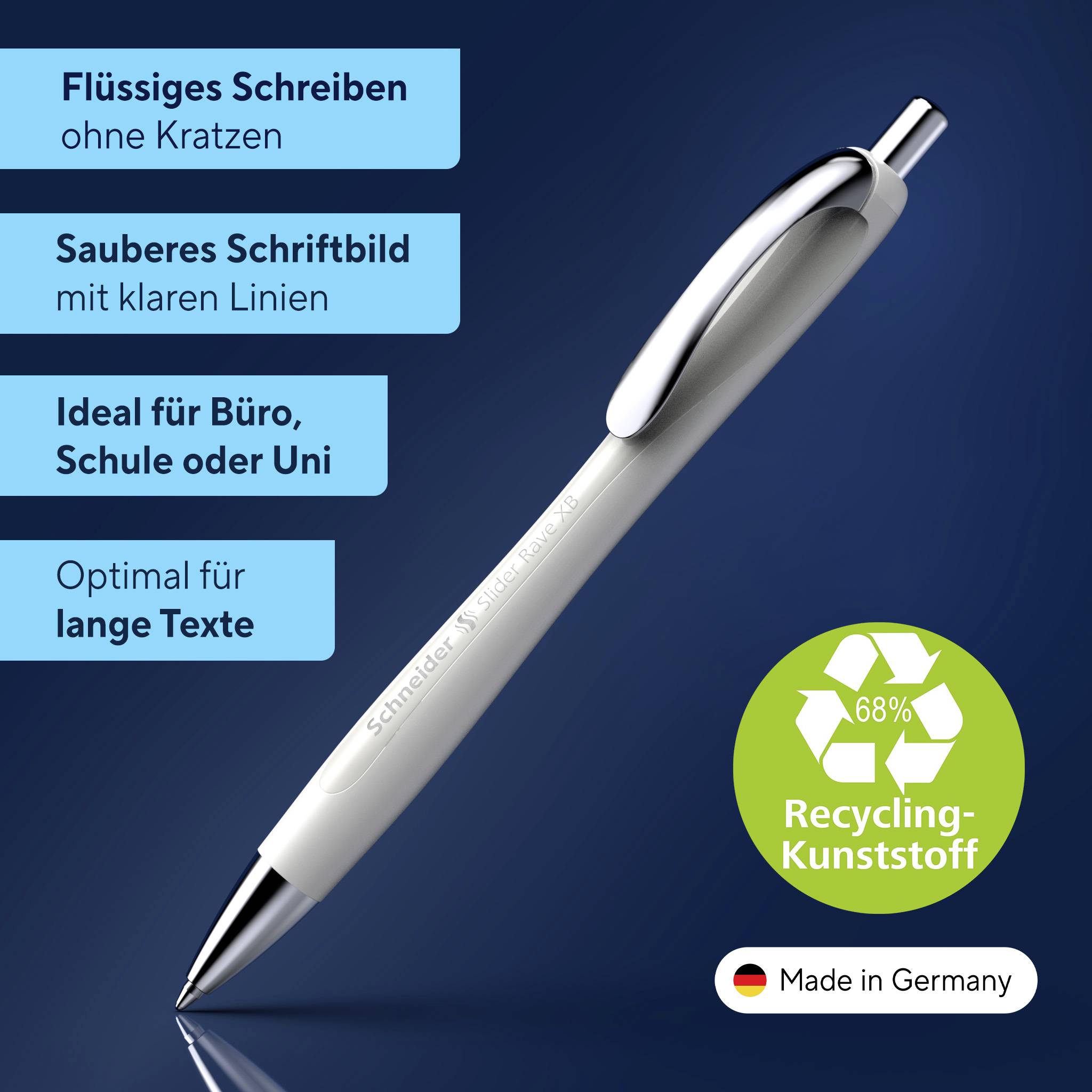 Schneider Schreibgeräte Slider Rave silver grey, Mine Slider 755 XB blau 132512 kuličkové pero Barva písma: modrá 1 ks-2