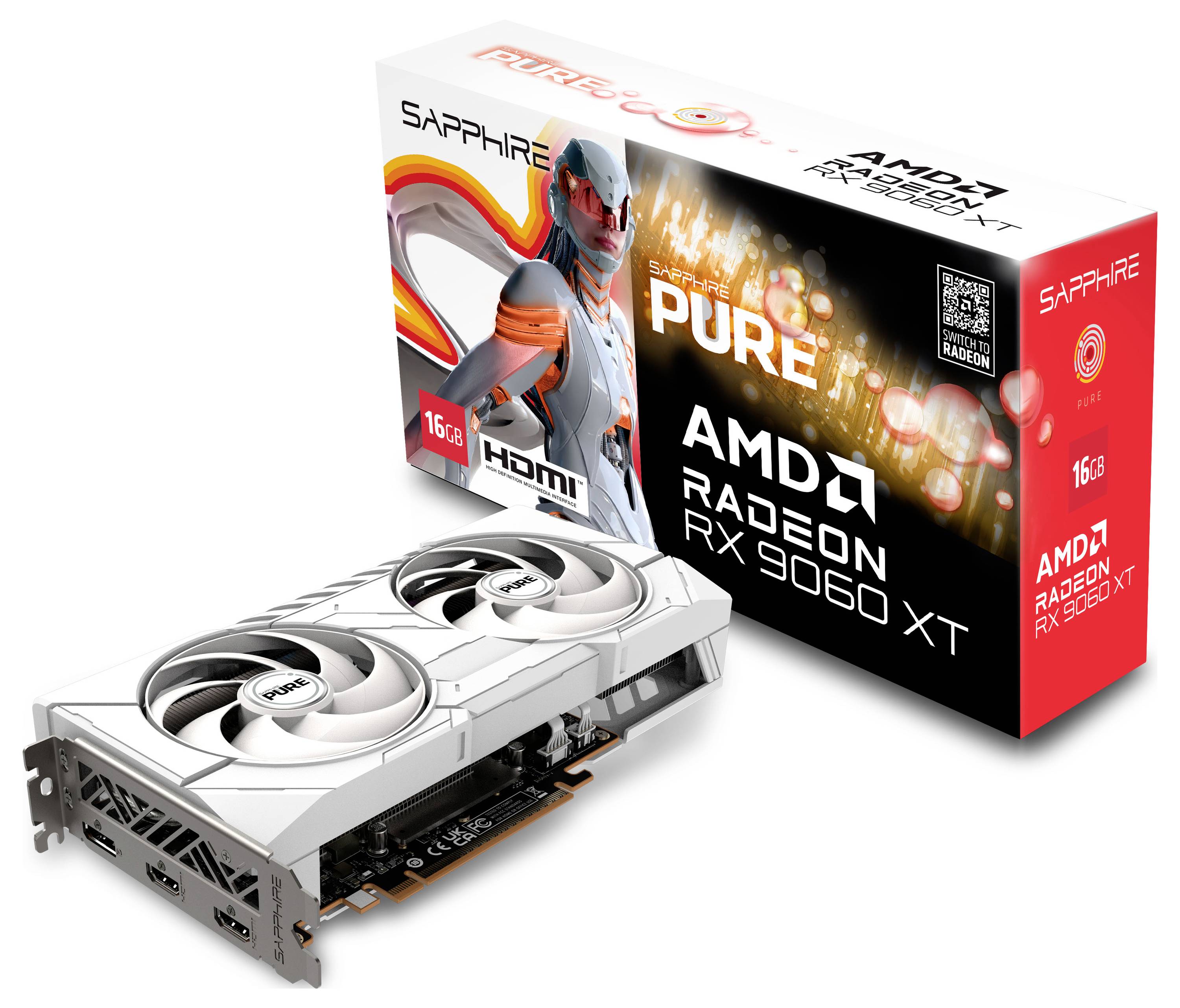 Sapphire grafická karta AMD Radeon RX 9060 XT Radeon RX 9060 XT 16 GB GDDR6-RAM PCIe x16 HDMI™-7
