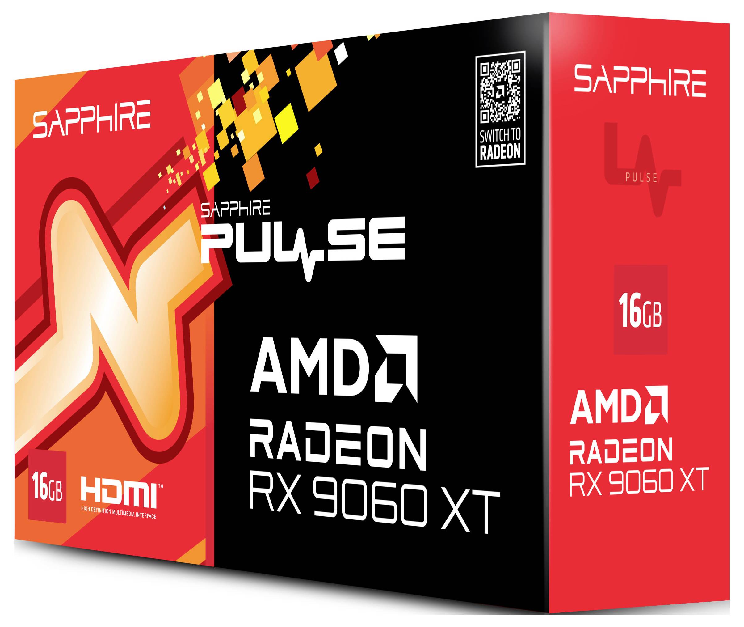 Sapphire grafická karta AMD Radeon RX 9060 XT Radeon RX 9060 XT 16 GB GDDR6-RAM PCIe x16 HDMI™-6