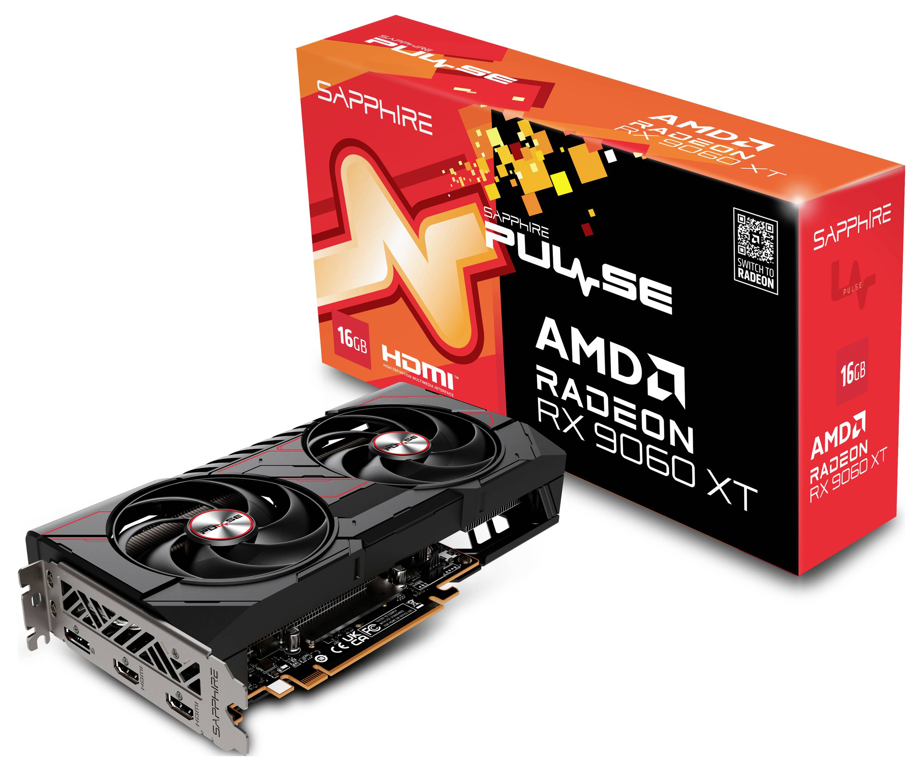 Sapphire grafická karta AMD Radeon RX 9060 XT Radeon RX 9060 XT 16 GB GDDR6-RAM PCIe x16 HDMI™-7