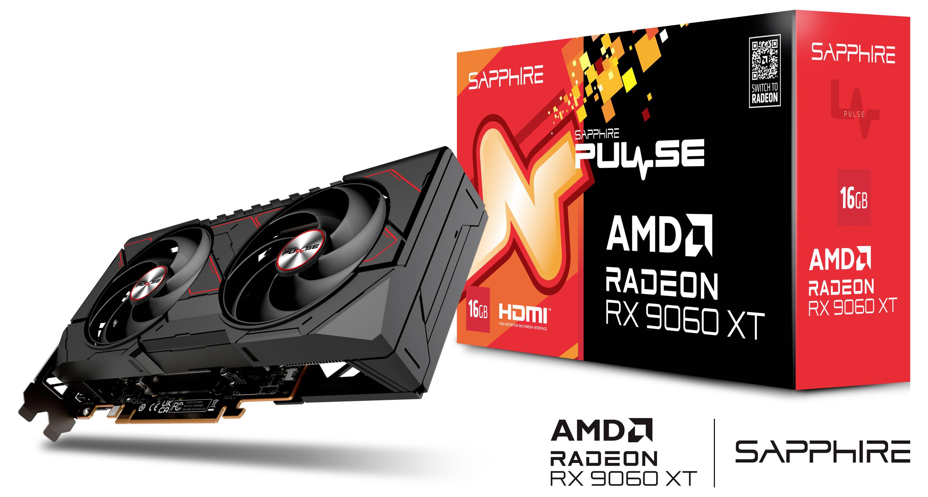 Sapphire grafická karta AMD Radeon RX 9060 XT Radeon RX 9060 XT 16 GB GDDR6-RAM PCIe x16 HDMI™-8