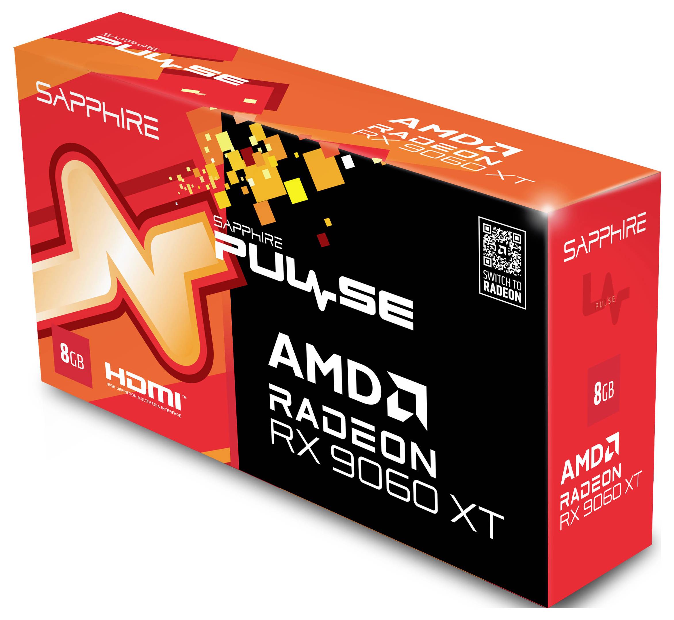 Sapphire grafická karta AMD Radeon RX 9060 XT Radeon RX 9060 XT 8 GB GDDR6-RAM PCIe x16 HDMI™-5