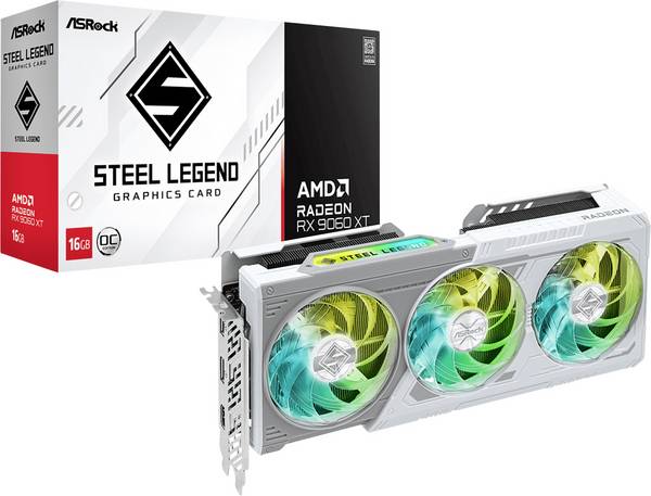 ASRock grafická karta AMD Radeon RX 9060 XT Radeon RX 9060 XT  16 GB GDDR6-RAM  PCIe x16  HDMI™ RGB osvětlení