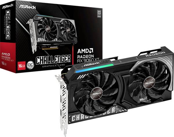 ASRock grafická karta AMD Radeon RX 9060 Radeon RX 9060 XT  16 GB GDDR6-RAM  PCIe x16  PCIe 5.0 x16