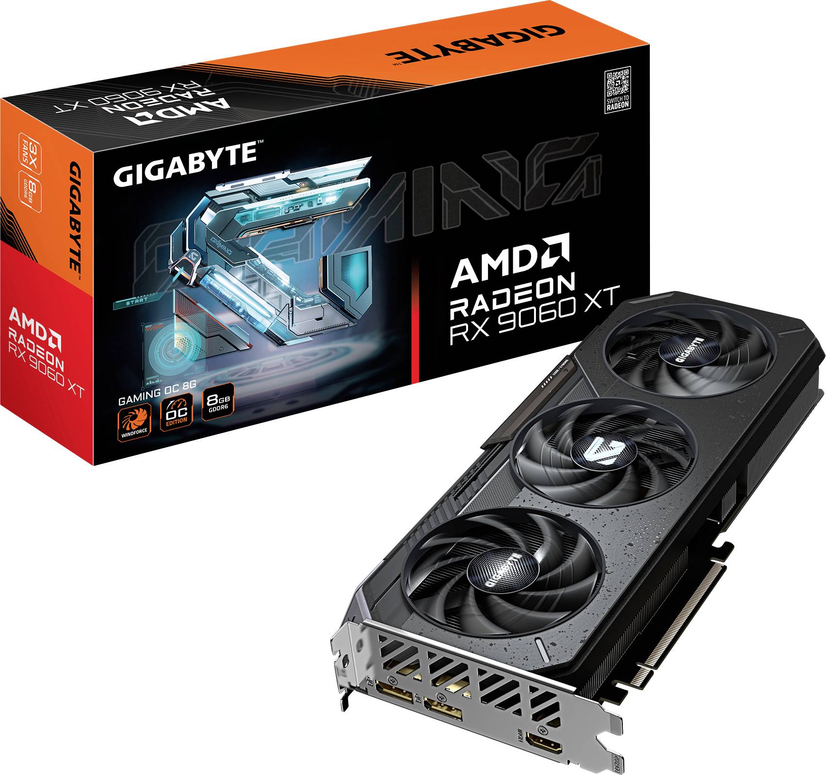 Gigabyte grafická karta AMD Radeon RX 9060 XT Radeon RX 9060 XT 8 GB GDDR6-RAM PCIe x16 HDMI™ RGB osvětlení-0