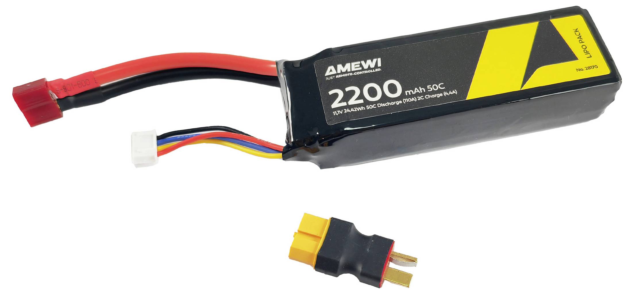 Amewi 28170 akupack Li-Pol (modelářství), 11.1 V, 2200 mAh, články 3, Softcase, XT60-1