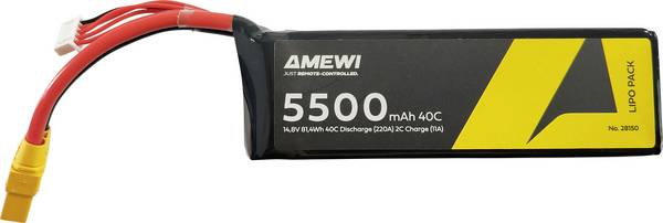 Amewi 28150 akupack Li-Pol (modelářství), 14.8 V, 5500 mAh, články 4, Softcase, XT90