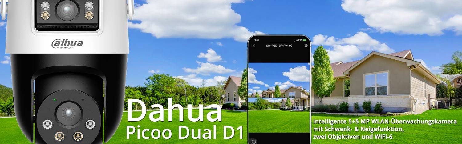 Dahua Technology Picoo Dual D1, DH-P5D-5F-PV DH-IPC-P5DP-5F-PV-0280B/0600B-EUR LAN, Wi-Fi IP bezpečnostní kamera 2880 x -7