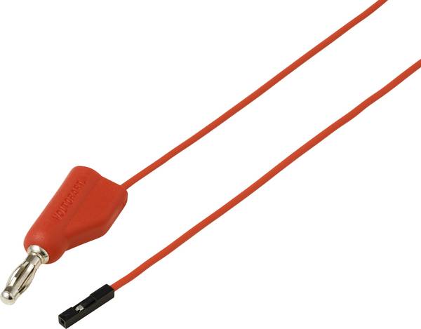 VOLTCRAFT MSL-315 rot měřicí kabel 4 mm zástrčka zásuvka 0,64 mm 1 m červená 1 ks