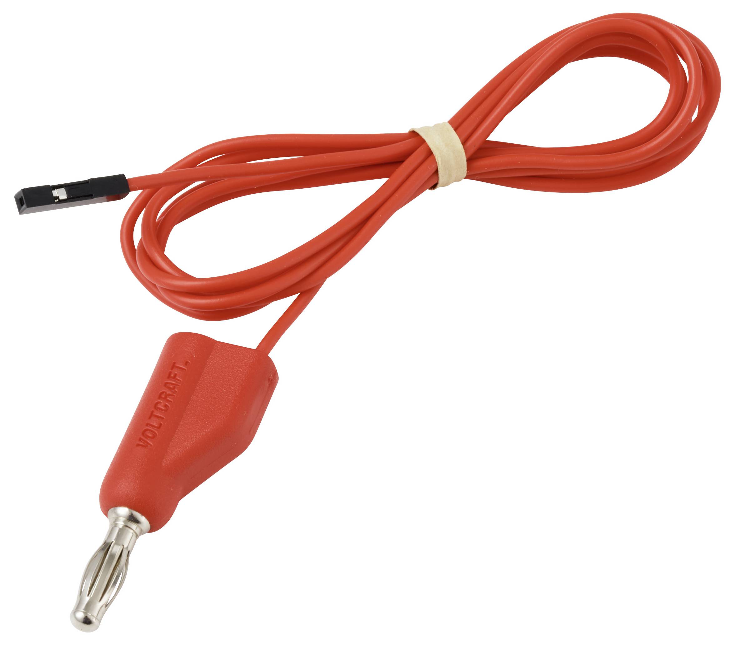 VOLTCRAFT MSL-315 rot měřicí kabel 4 mm zástrčka zásuvka 0,64 mm 1 m červená 1 ks-2