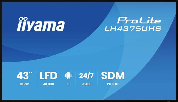 Iiyama LH4375UHS-B2AG displej Digital Signage Energetická třída (EEK2021): G (A - G) 108 cm 42.5 palec 3840 x 2160 Pixel 24/7
