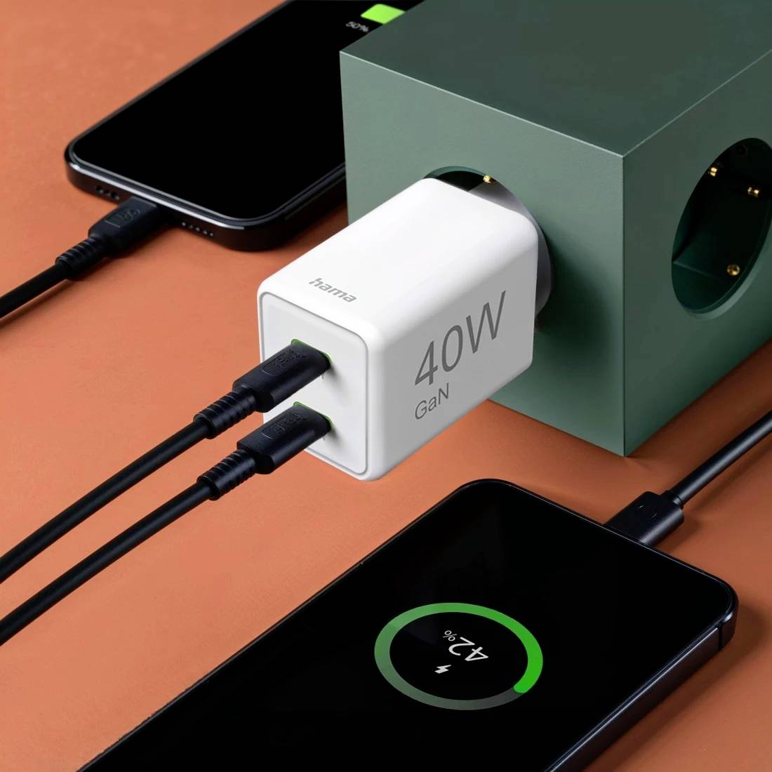 Hama USB nabíječka, GaN, USB-C® zástrčka, 40.00 W, Dodávka energie, bílá-7