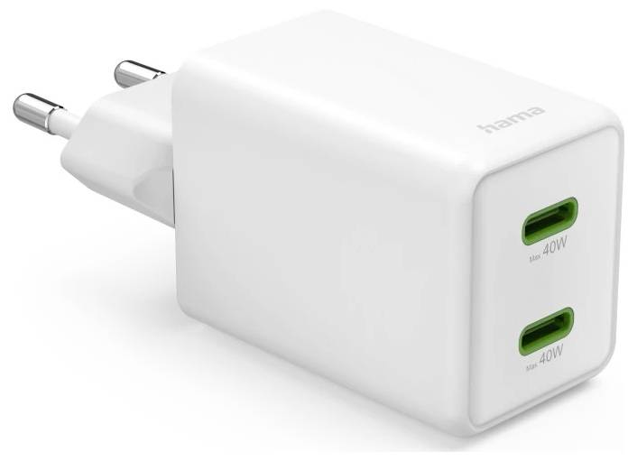 Hama USB nabíječka, GaN, USB-C® zástrčka, 40.00 W, Dodávka energie, bílá-1