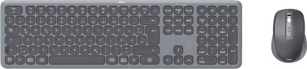 Hama Multi-Device-Tastatur-Maus-Set "WKM-550", kabellos, Funk/BT, SW, QWERTZ DE bezdrátový sada klávesnice a myše Tiché klávesy německá, QWERTZ černá