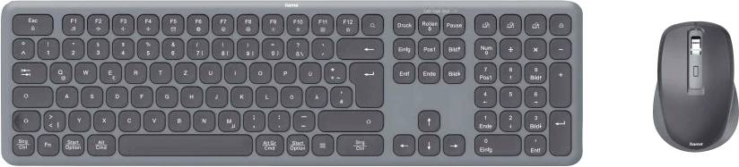 Hama Multi-Device-Tastatur-Maus-Set "WKM-550", kabellos, Funk/BT, SW, QWERTZ DE bezdrátový sada klávesnice a myše Tiché -0