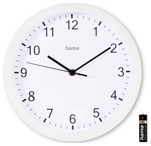 Hama 00185864 Quartz nástěnné hodiny 25 cm x 4.00 mm, bílá-2