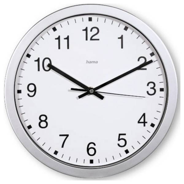 Hama 00185870 Quartz nástěnné hodiny 30 cm x 30.00 mm x 30.00 mm x 4.00 mm, stříbrná