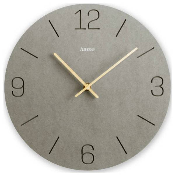 Hama 00185881 Quartz nástěnné hodiny 30 cm x 30.00 mm x 30.00 mm x 2.00 mm, šedá, tiché hodiny (bez tikání)
